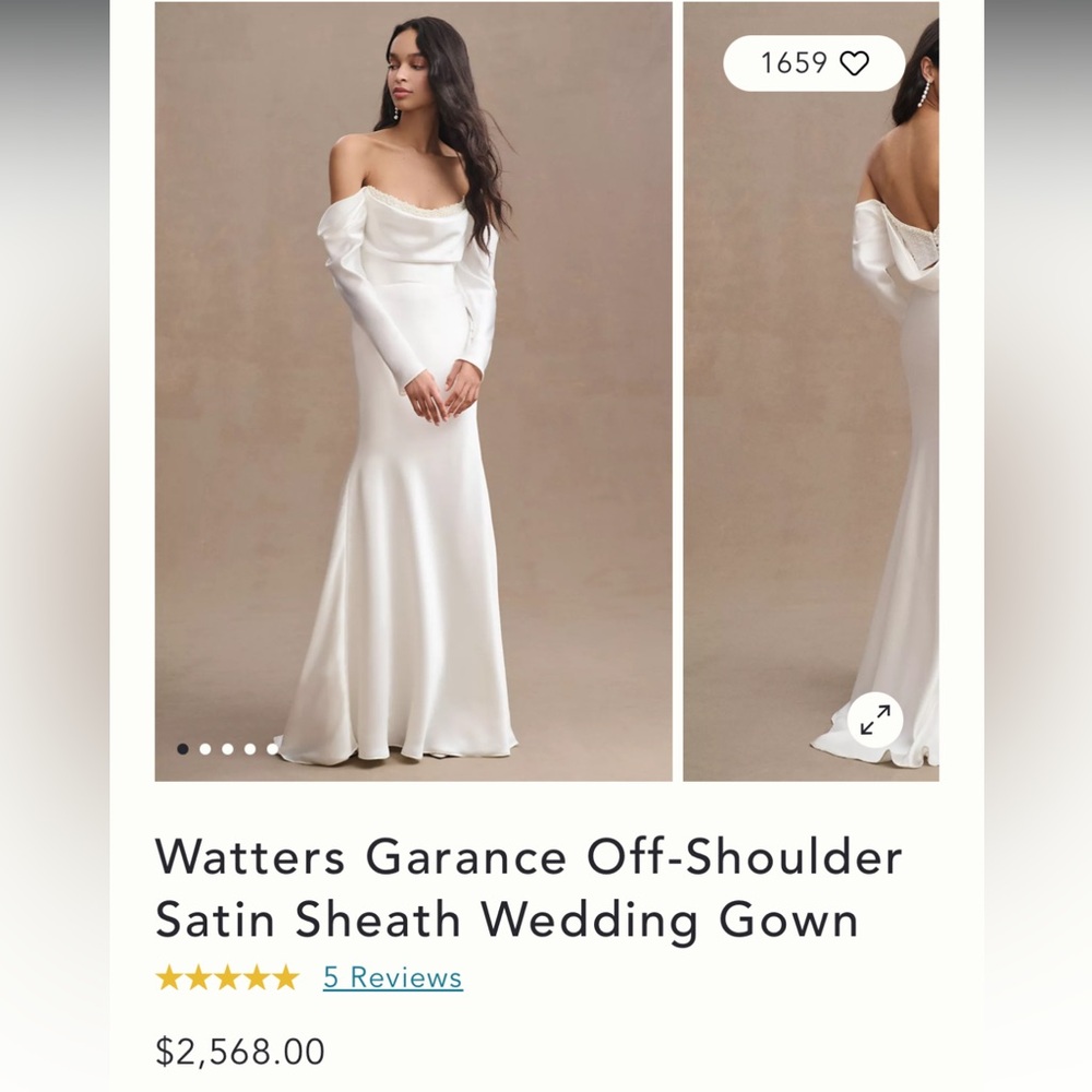 Watters Off-Shoulder Wedding Gown